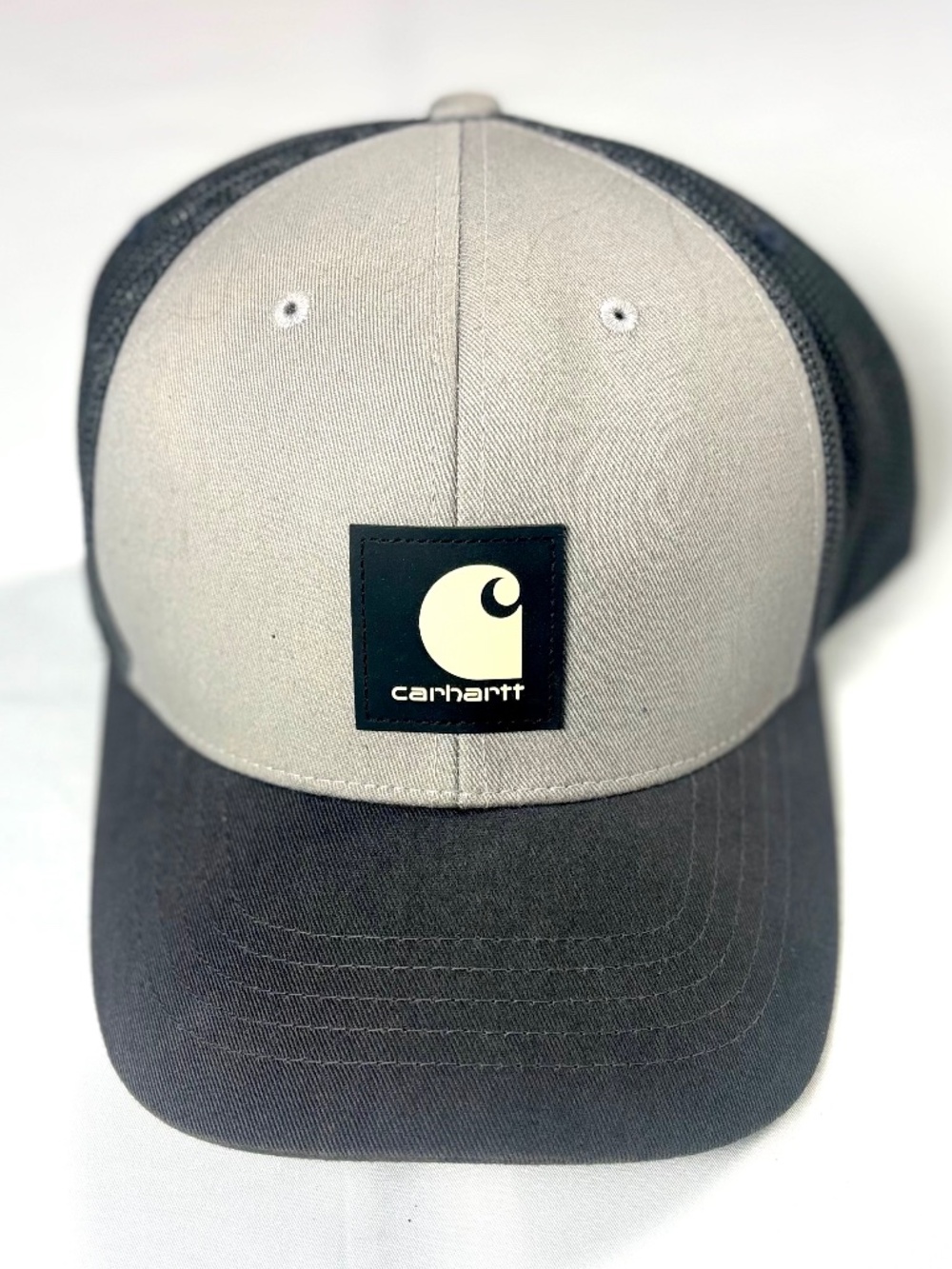 Carhartt Grey Men's Rugged Flex Twill Mesh-Back Logo Patch Cap